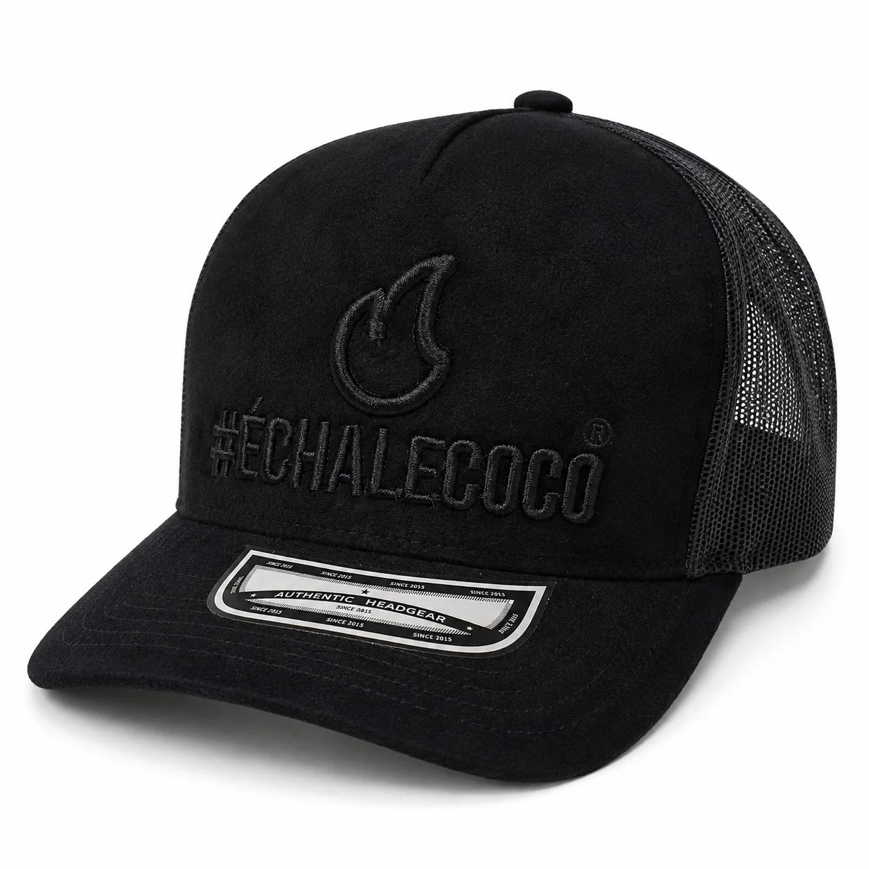 Gorra Coco Boom Bordada de Gamuza, Estilo Trucker con Malla, Diseño Parrillero #ÉchaleCoco, Ajustable, Unisex