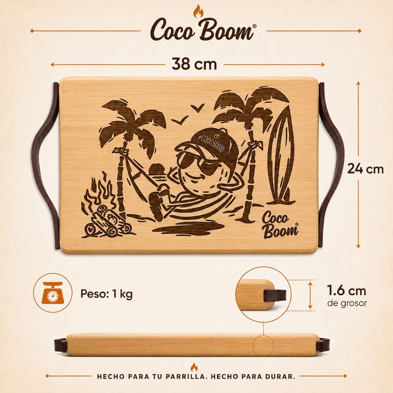 Tabla para Picar Coco Boom
