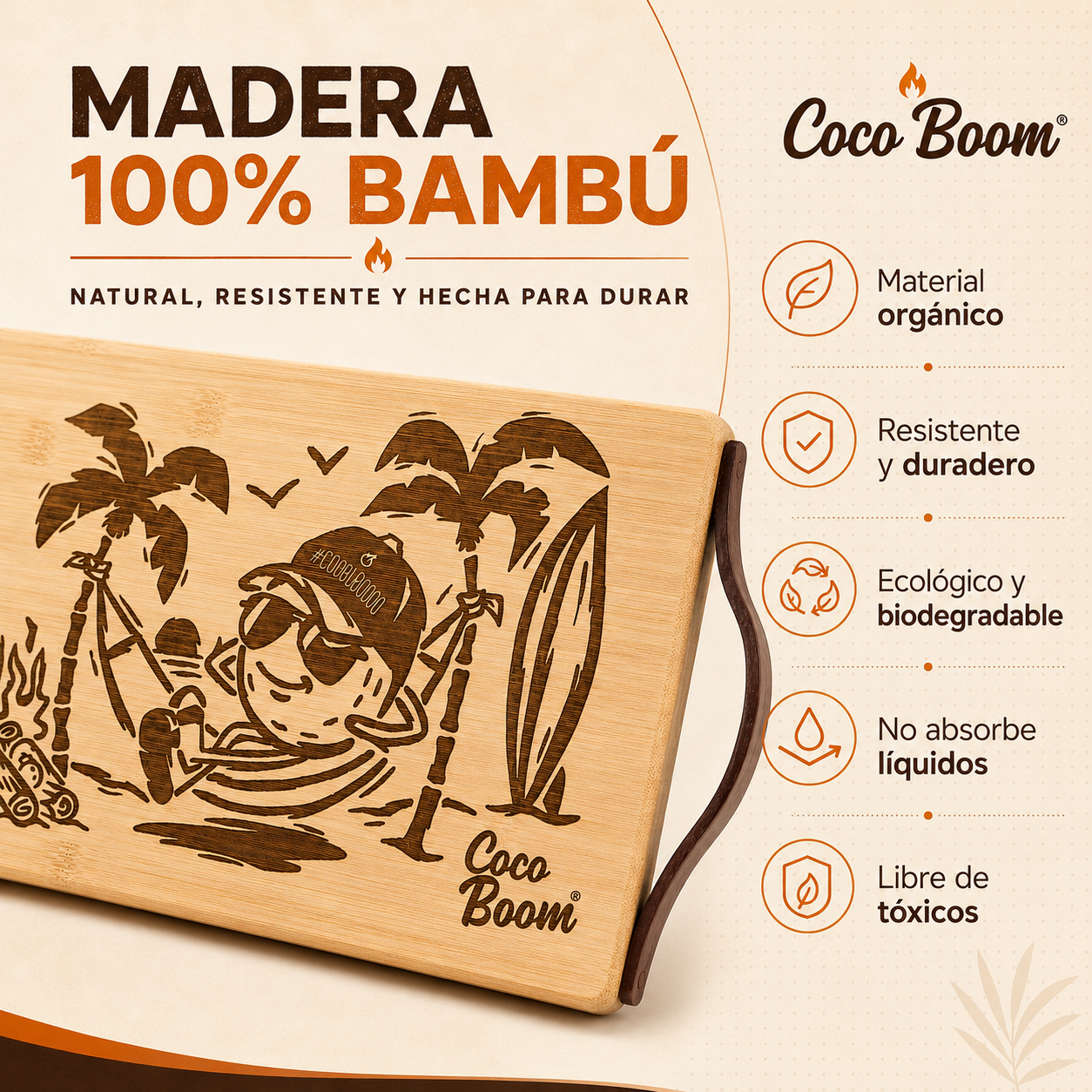 Tabla para Picar Coco Boom