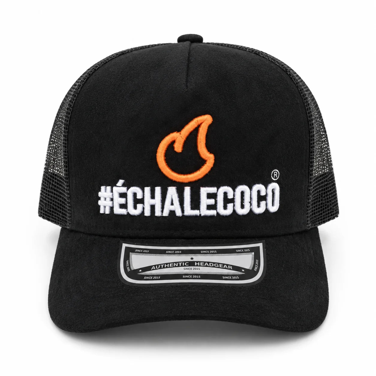 Gorra Coco Boom Bordada de Gamuza, Estilo Trucker con Malla, Diseño Parrillero #ÉchaleCoco, Ajustable, Unisex